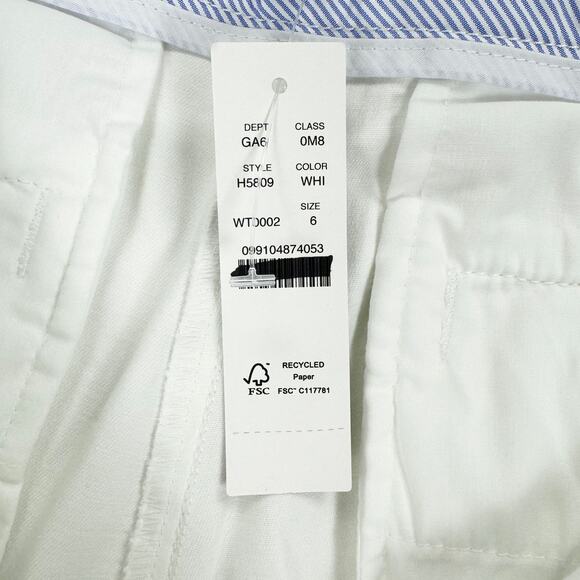 J Crew Womens 7" Classic Stretch Chino Short Size 6 White Minimalist Preppy - Picture 5 of 12